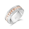 Mannen Ring - 8mm Link stijl graveerbare Rose Gold Steel Spinner Band Ring