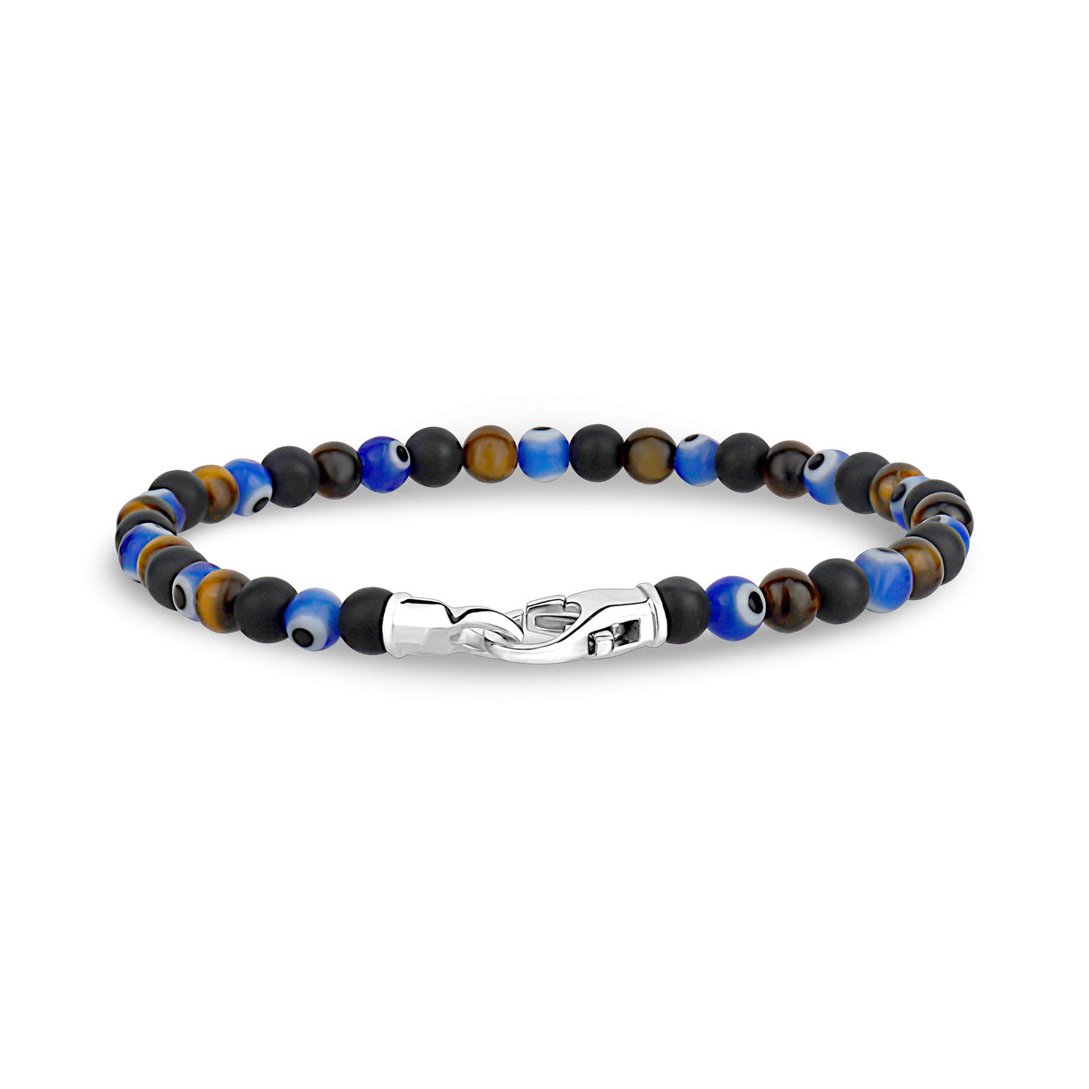 Multi-Stone Evil Eye Bracelet | 4MM - Unisex Bead Bracelet - The Steel Shop