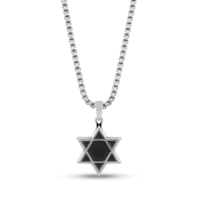 Two Tone Star of David Pendant - Men Pendant - The Steel Shop