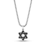 Stone-Set Star of David Pendant - Men Pendant - The Steel Shop