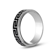 6mm Griekse sleutel roestvrij staal graveerbare band ring