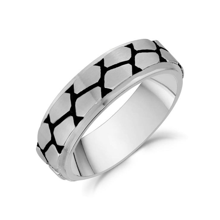 7mm Cobblestone Design Stainless Steel Engravable Band Ring