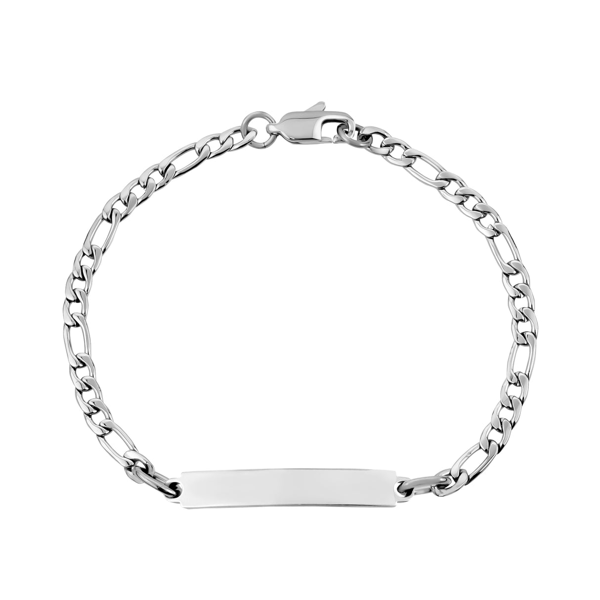 Dames 4mm Roestvrij Staal Figaro Link graveerbare ID Armband