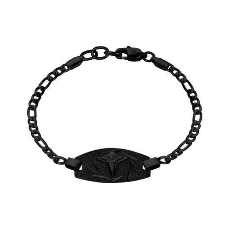 Medische Armbanden - Graveerbare Zwarte Medische ID Figaro Link Armband