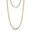 Mannen Ketting - 4mm Goud Roestvrij Staal Ronde Franco Wheat Chain Ketting