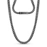 Mannen Ketting - 6mm Gun Metal Stainless Steel Franco Link Chain Necklace - Gravable