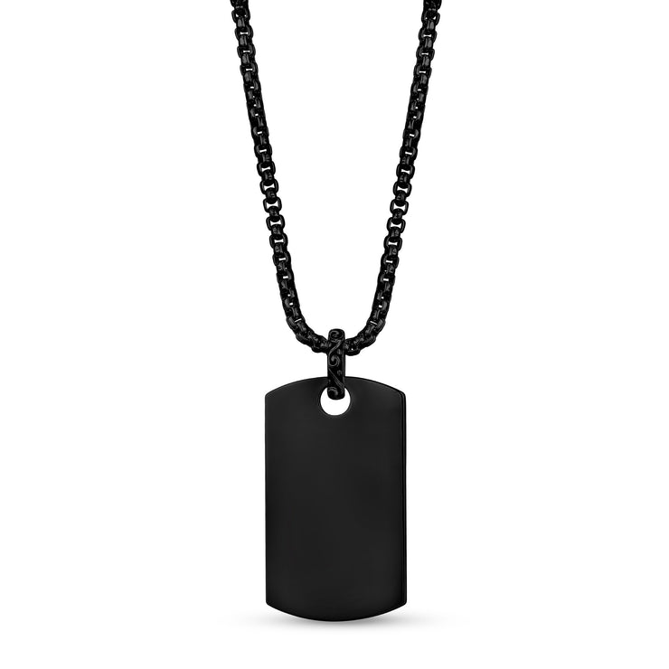 Mannen hanger - graveerbare zwarte gedetailleerde dog tag