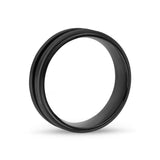 Mannen Ring - 7mm Zwart Roestvrij Staal Trouwring - Graveerbaar
