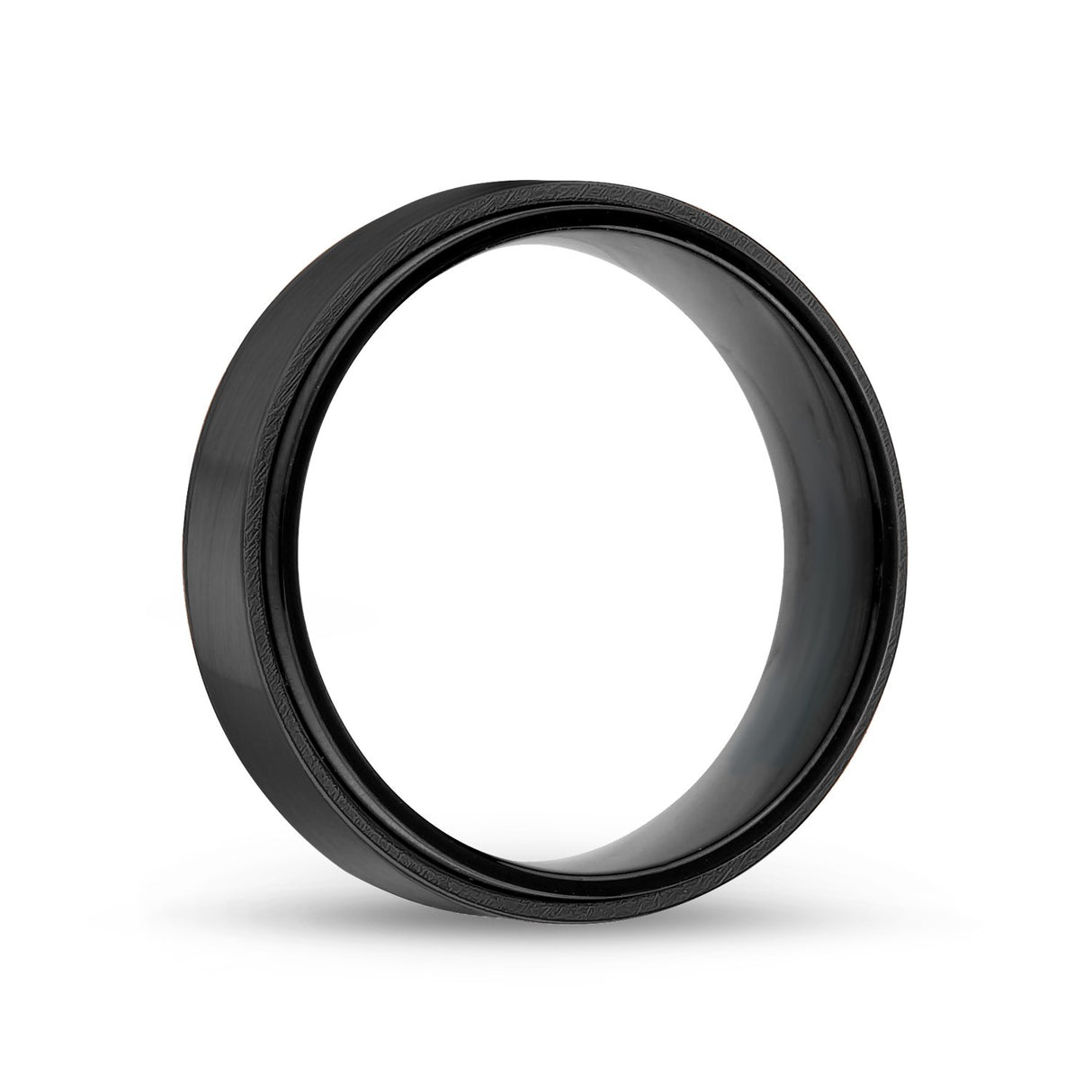 Mannen Ring - 7mm Zwart Staal Trouwring - Graveerbaar