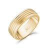 Mannen Ring - 8mm Vier Lined Matte Gold Steel Engravable Band Ring