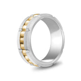 Mannen Ring - 8mm Link stijl graveerbare gouden staal Spinner Band Ring