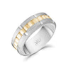 Mannen Ring - 8mm Link stijl graveerbare gouden staal Spinner Band Ring