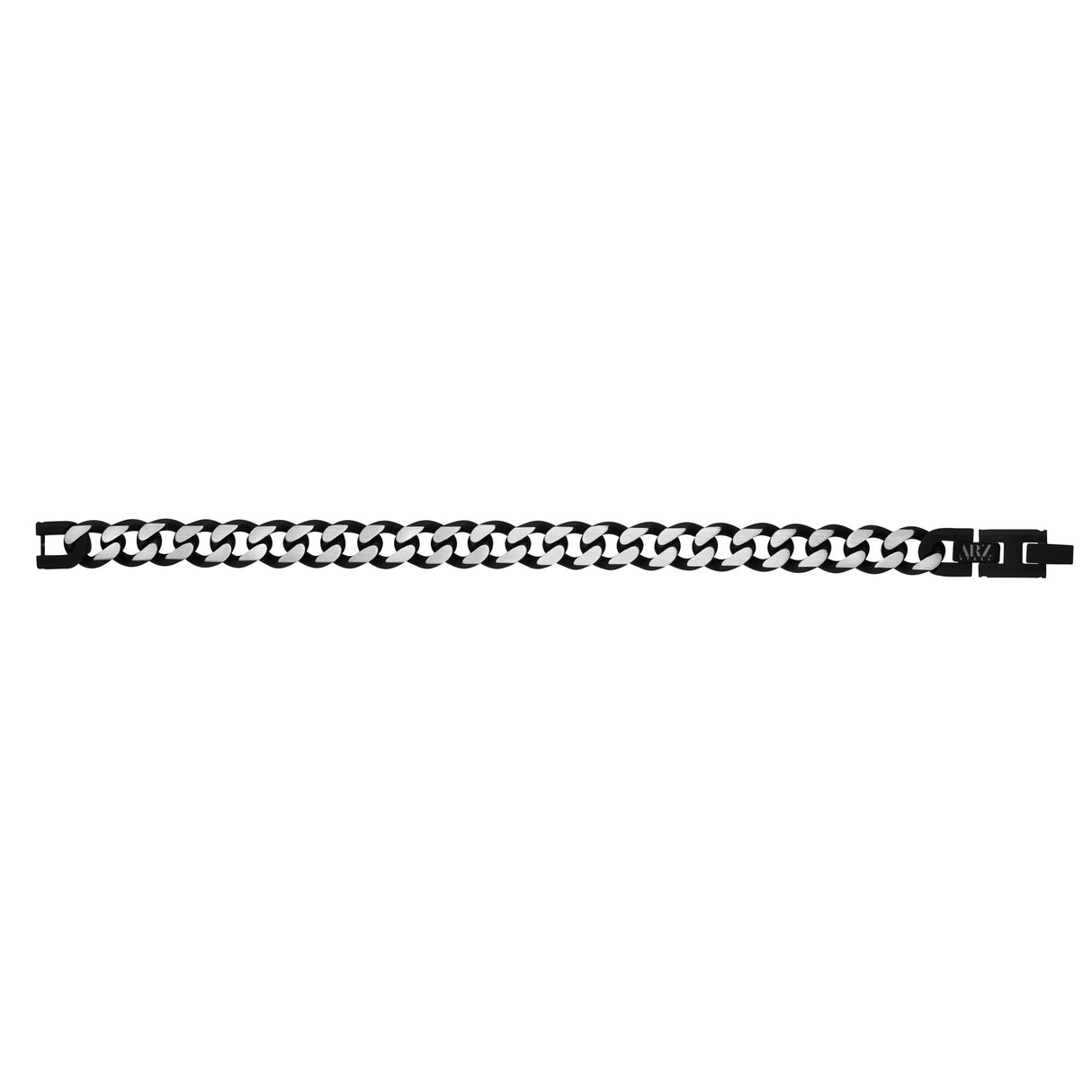Heren Staal Armbanden - 11mm Zwart Tweekleurig Staal Cubaanse Schakel Armband