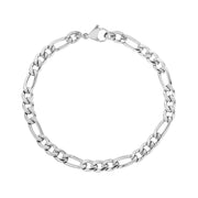Heren Staal Armbanden - 5mm Roestvrij Staal Figaro Link Armband