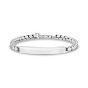Heren stalen armbanden - 5mm ronde doos graveerbare stalen ID armband