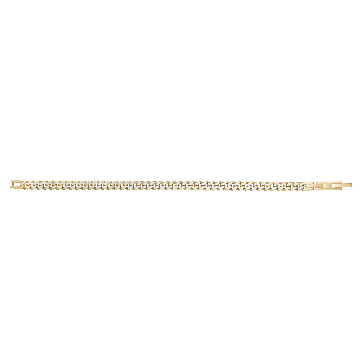 Heren Staal Armbanden - 5mm Goud Tweekleurig Staal Dunne Cubaanse Schakel Armband