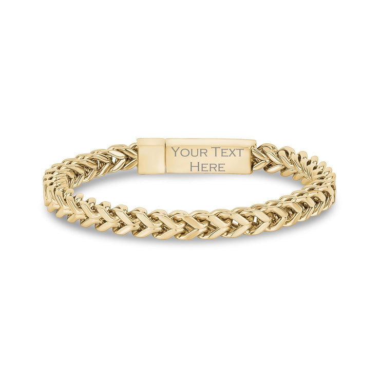 Heren Staal Armbanden - 6mm Franco Link Goud Staal Graveerbare Armband