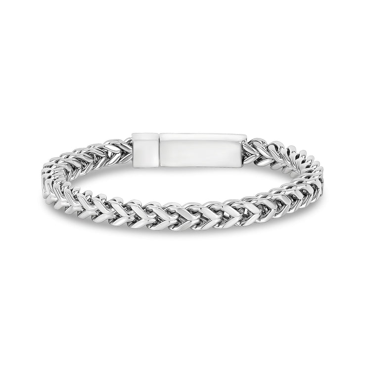 Heren Staal Armbanden - 6mm Franco Link Roestvrij Staal Graveerbare Armband