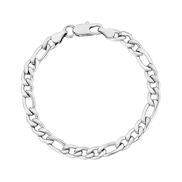 7mm Figaro Schakel Armband - Heren Stalen Armbanden - De Staalwinkel