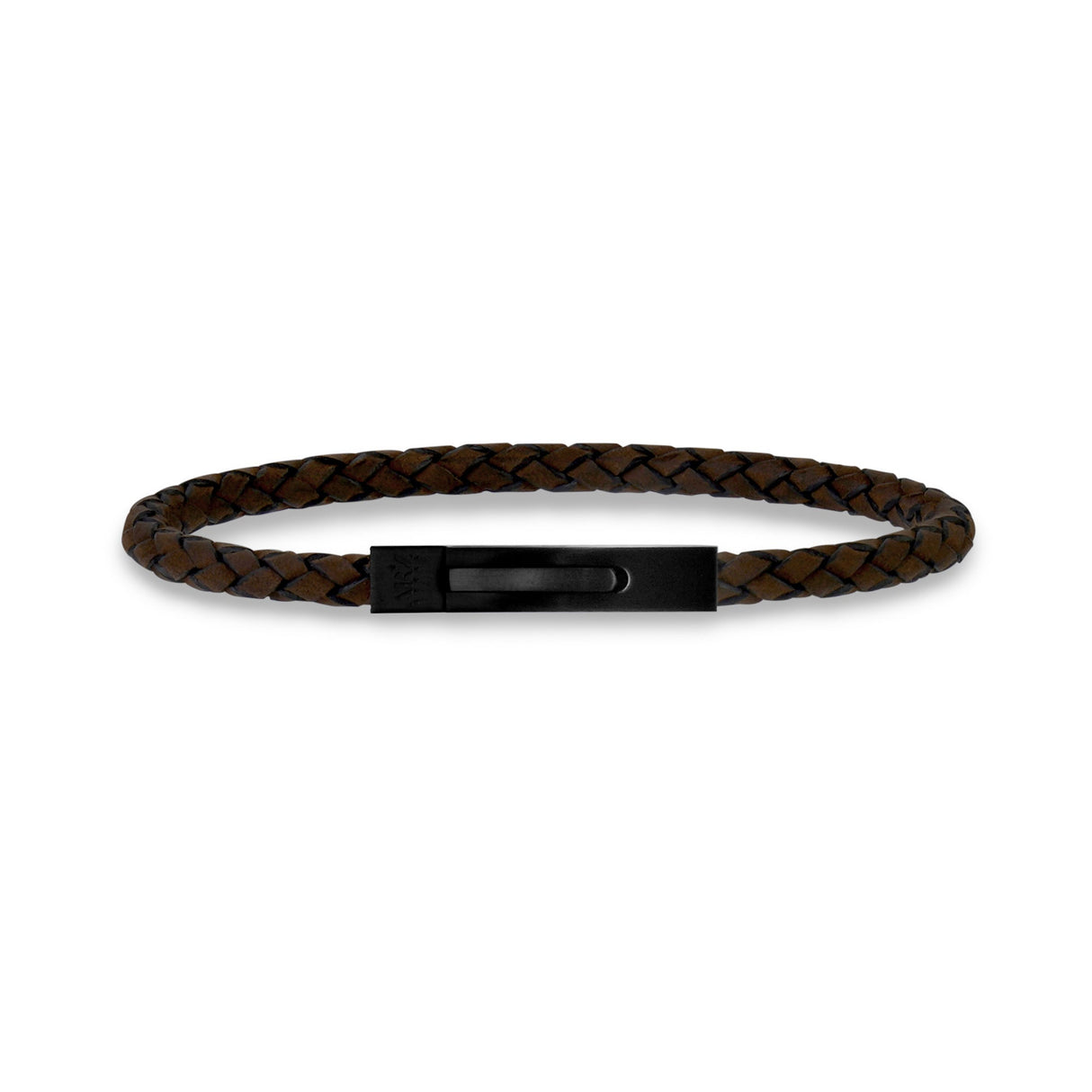 Heren Staal Leren Armbanden - 4mm Graveerbare Donkerbruine Lederen Armband