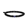 Unisex Kraal Armband - Blauw Kwade Oog 6mm Mat Zwarte Onyx Kraal Armband