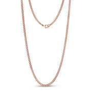 Unisex Kettingen - 3.5mm Rose Gold Stainless Steel Cuban Link Chain Necklace