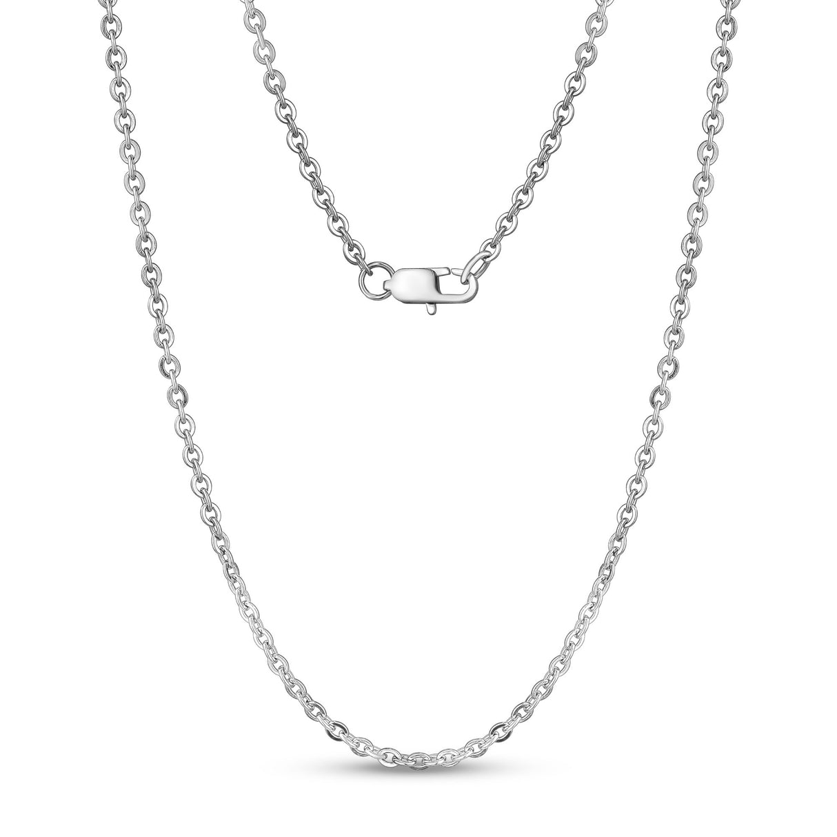 Unisex Kettingen - 3mm Flat Anchor Oval Link Steel Chain Necklace