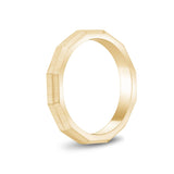 Unisex Ring - 3mm Gefacetteerd Mat Goudstaal Unisex graveerbare Band Ring