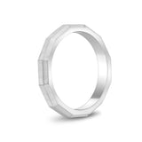 Unisex ring - 3mm Gefacetteerd mat staal Unisex graveerbare band ring