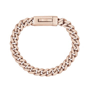 Unisex stalen armband - 9mm Rose Gold Stainless Steel Cuban Link graveerbare armband