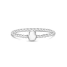 Vrouwen Ring - Minimale roestvrij staal Twisted Band graveerbare Hamsa Ring