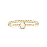 Vrouwen Ring - Minimal Gold Steel Twisted Band Gravable Hamsa Ring