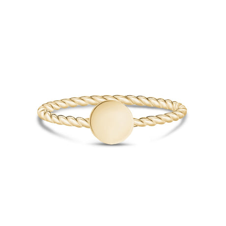 Vrouwen Ring - Minimal Gold Steel Twisted Band Round Engravable Ring
