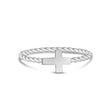 Vrouwen Ring - Minimale roestvrij staal Twisted Band Stackable Cross Ring