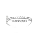 Vrouwen Ring - Minimal Twisted Band Stackable Cross Ring
