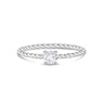 Vrouwen Ring - Minimale roestvrij staal Twisted Band Stackable Solitaire Ring