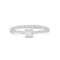 Vrouwen Ring - Minimale roestvrij staal Twisted Band Stackable Solitaire Ring