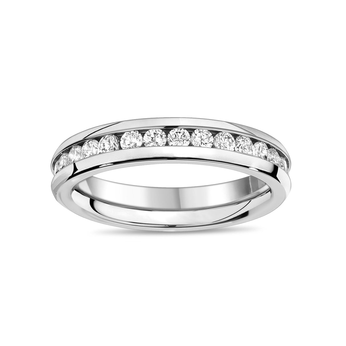 Vrouwen Ring - Stainless Steel Channel Setting Eternity Ring